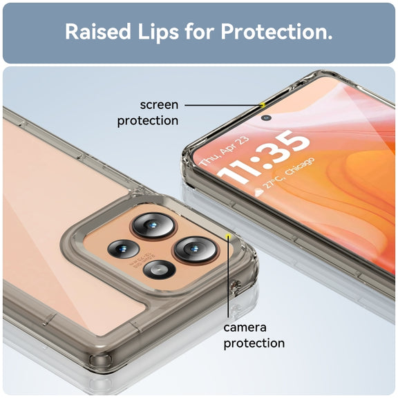 For Motorola Edge 50 Colorful Series Acrylic Hybrid TPU Phone Case(Transparent Grey)