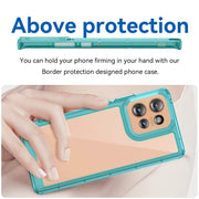For Motorola Edge 50 Colorful Series Acrylic Hybrid TPU Phone Case(Transparent Blue)