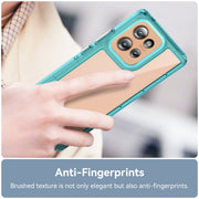 For Motorola Edge 50 Colorful Series Acrylic Hybrid TPU Phone Case(Transparent Blue)