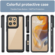 For Motorola Edge 50 Neo Colorful Series Acrylic Hybrid TPU Phone Case(Black)