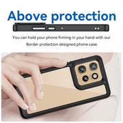 For Motorola Edge 50 Neo Colorful Series Acrylic Hybrid TPU Phone Case(Black)