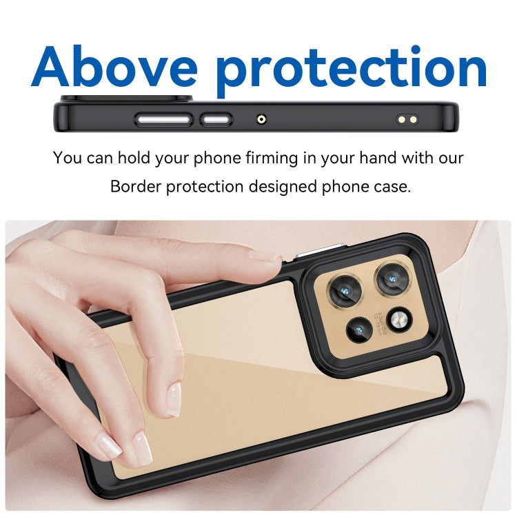 For Motorola Edge 50 Neo Colorful Series Acrylic Hybrid TPU Phone Case(Black)