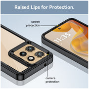 For Motorola Edge 50 Neo Colorful Series Acrylic Hybrid TPU Phone Case(Black)