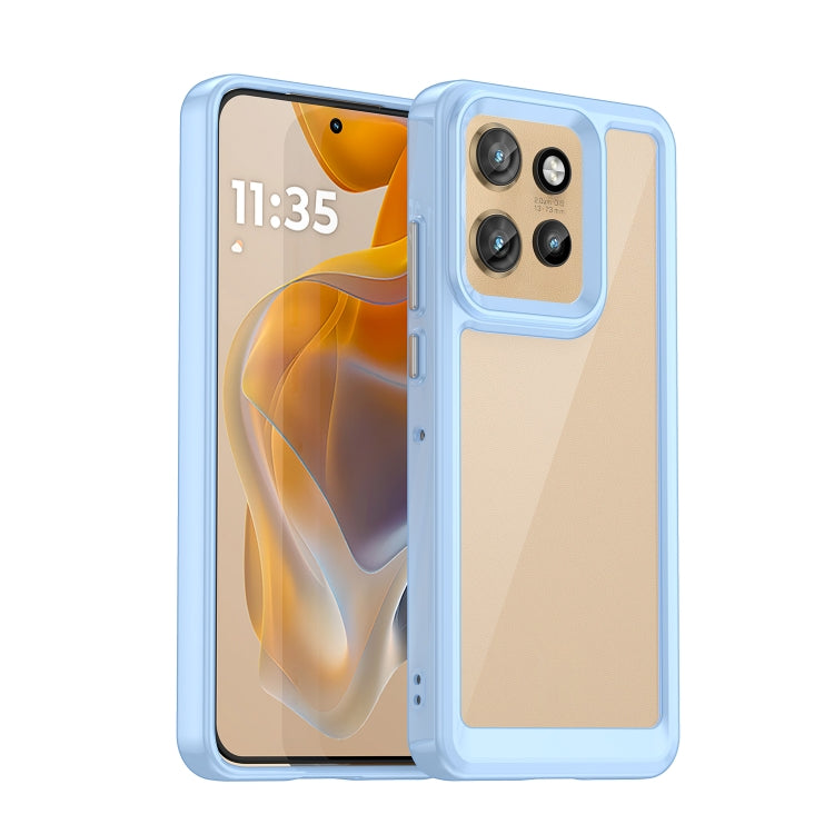 For Motorola Edge 50 Neo Colorful Series Acrylic Hybrid TPU Phone Case(Blue) - free shipping - PMC TechLife - Order now!