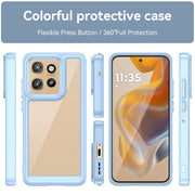 For Motorola Edge 50 Neo Colorful Series Acrylic Hybrid TPU Phone Case(Blue)