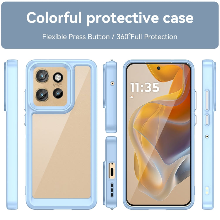 For Motorola Edge 50 Neo Colorful Series Acrylic Hybrid TPU Phone Case(Blue)