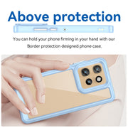 For Motorola Edge 50 Neo Colorful Series Acrylic Hybrid TPU Phone Case(Blue)