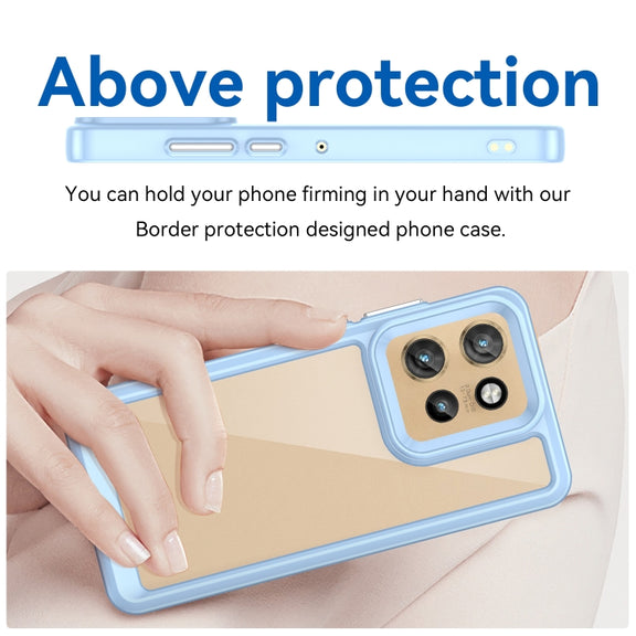 For Motorola Edge 50 Neo Colorful Series Acrylic Hybrid TPU Phone Case(Blue)