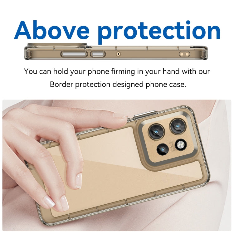 For Motorola Edge 50 Neo Colorful Series Acrylic Hybrid TPU Phone Case(Transparent Grey)
