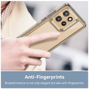 For Motorola Edge 50 Neo Colorful Series Acrylic Hybrid TPU Phone Case(Transparent Grey)