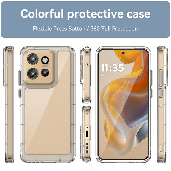 For Motorola Edge 50 Neo Colorful Series Acrylic Hybrid TPU Phone Case(Transparent)