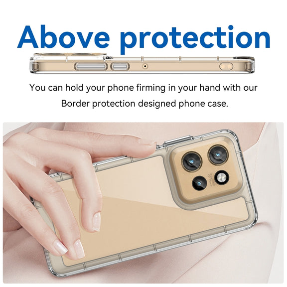 For Motorola Edge 50 Neo Colorful Series Acrylic Hybrid TPU Phone Case(Transparent)