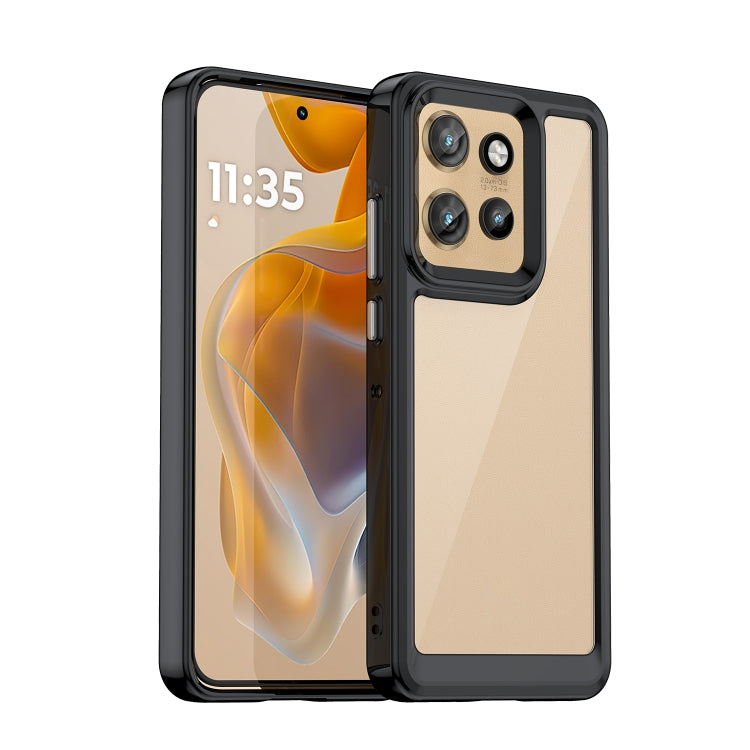 For Motorola Moto S50 Colorful Series Acrylic Hybrid TPU Phone Case(Black) - free shipping - PMC TechLife - Order now!