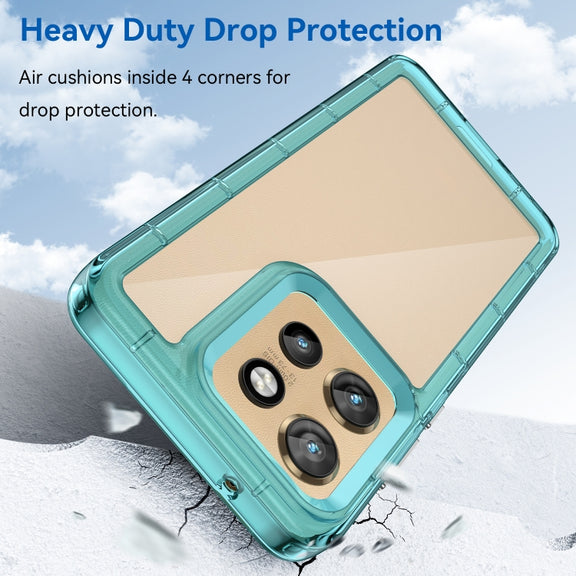 For Motorola Moto S50 Colorful Series Acrylic Hybrid TPU Phone Case(Transparent Blue)