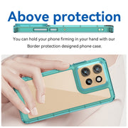 For Motorola Moto S50 Colorful Series Acrylic Hybrid TPU Phone Case(Transparent Blue)
