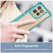 For Motorola Moto S50 Colorful Series Acrylic Hybrid TPU Phone Case(Transparent Blue)