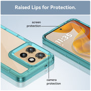 For Motorola Moto S50 Colorful Series Acrylic Hybrid TPU Phone Case(Transparent Blue)
