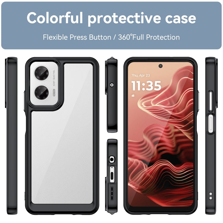 For Motorola Moto G35 5G Colorful Series Acrylic Hybrid TPU Phone Case(Black)