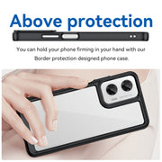 For Motorola Moto G35 5G Colorful Series Acrylic Hybrid TPU Phone Case(Black)