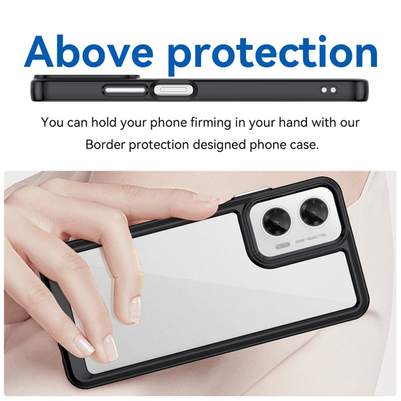 For Motorola Moto G35 5G Colorful Series Acrylic Hybrid TPU Phone Case(Black)