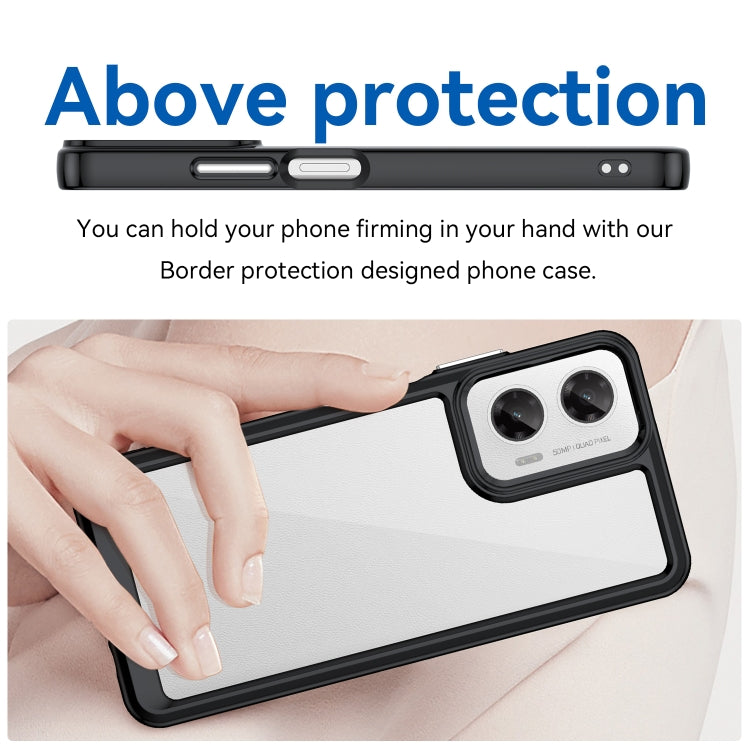 For Motorola Moto G35 5G Colorful Series Acrylic Hybrid TPU Phone Case(Black)