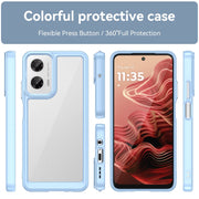 For Motorola Moto G35 5G Colorful Series Acrylic Hybrid TPU Phone Case(Blue)
