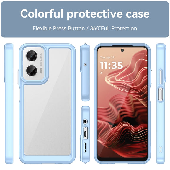 For Motorola Moto G35 5G Colorful Series Acrylic Hybrid TPU Phone Case(Blue)