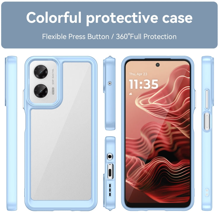 For Motorola Moto G35 5G Colorful Series Acrylic Hybrid TPU Phone Case(Blue)
