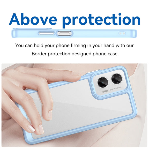For Motorola Moto G35 5G Colorful Series Acrylic Hybrid TPU Phone Case(Blue)