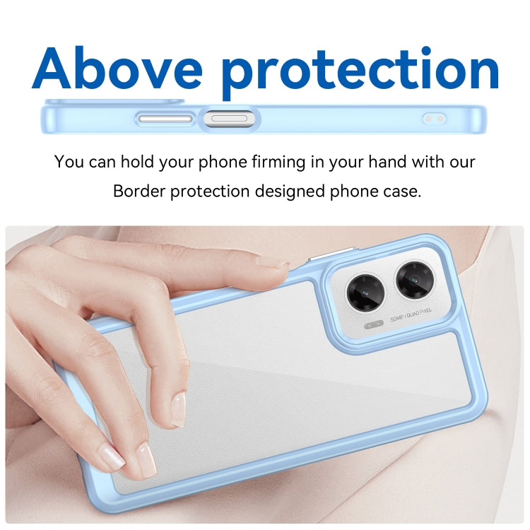 For Motorola Moto G35 5G Colorful Series Acrylic Hybrid TPU Phone Case(Blue)