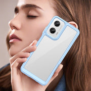 For Motorola Moto G35 5G Colorful Series Acrylic Hybrid TPU Phone Case(Blue)