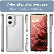 For Motorola Moto G35 5G Colorful Series Acrylic Hybrid TPU Phone Case(Transparent)