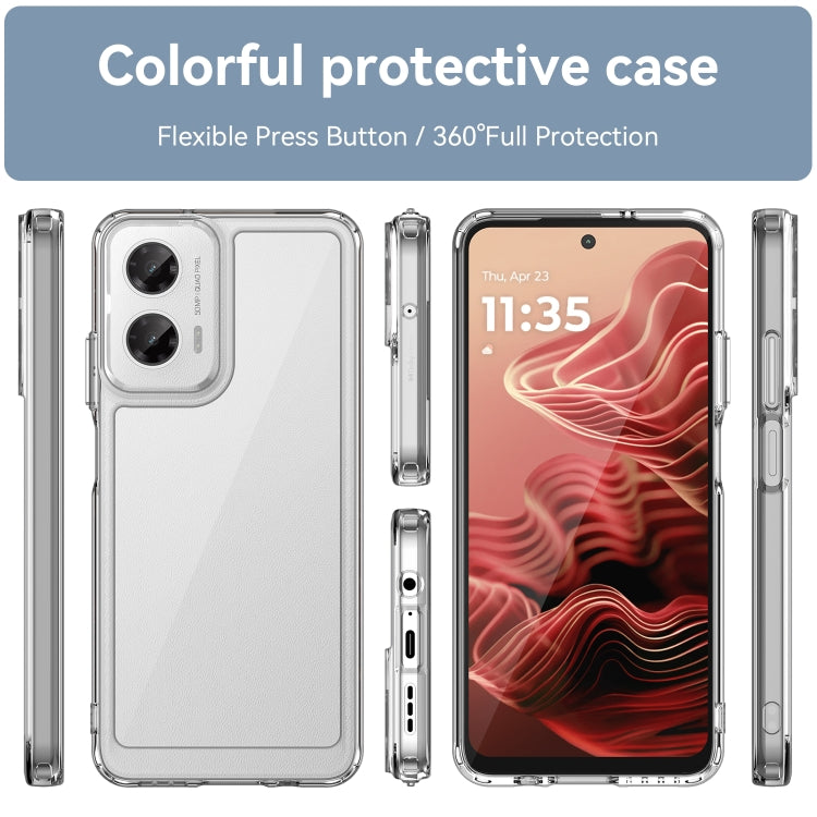 For Motorola Moto G35 5G Colorful Series Acrylic Hybrid TPU Phone Case(Transparent)