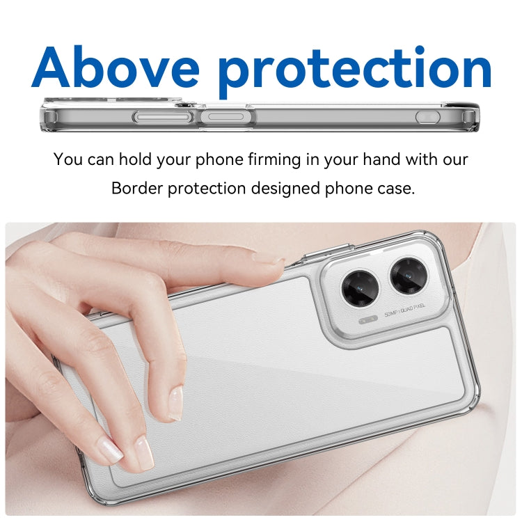 For Motorola Moto G35 5G Colorful Series Acrylic Hybrid TPU Phone Case(Transparent)