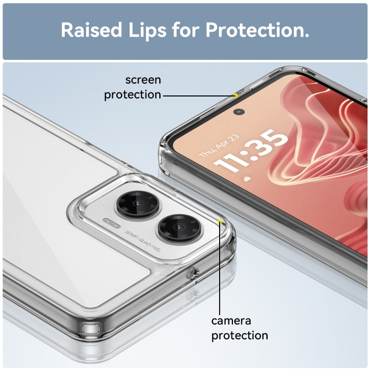 For Motorola Moto G35 5G Colorful Series Acrylic Hybrid TPU Phone Case(Transparent)
