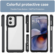 For Motorola Moto G55 5G Colorful Series Acrylic Hybrid TPU Phone Case(Black)