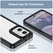 For Motorola Moto G55 5G Colorful Series Acrylic Hybrid TPU Phone Case(Black)