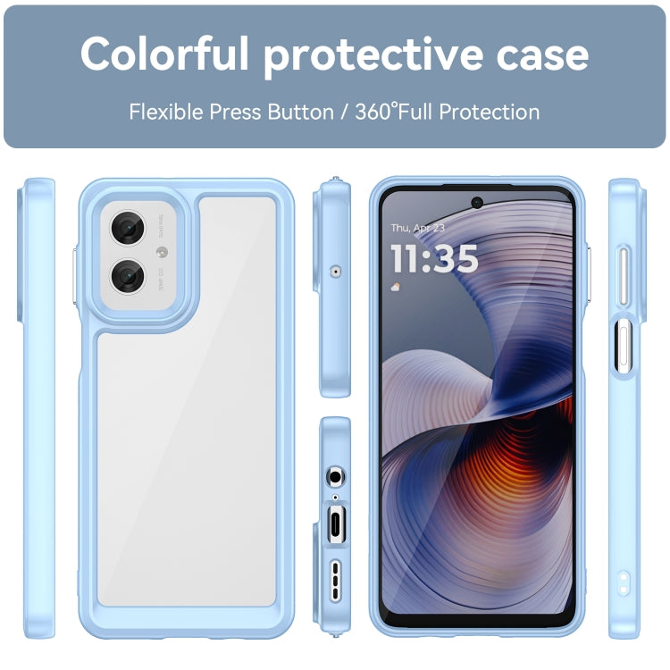 For Motorola Moto G55 5G Colorful Series Acrylic Hybrid TPU Phone Case(Blue)