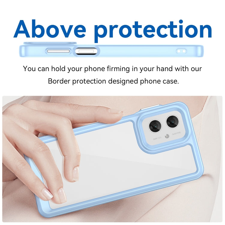 For Motorola Moto G55 5G Colorful Series Acrylic Hybrid TPU Phone Case(Blue)