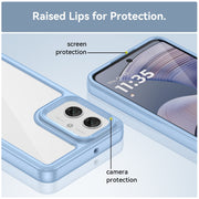 For Motorola Moto G55 5G Colorful Series Acrylic Hybrid TPU Phone Case(Blue)