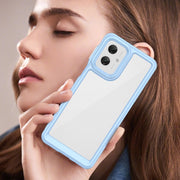 For Motorola Moto G55 5G Colorful Series Acrylic Hybrid TPU Phone Case(Blue)