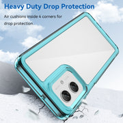 For Motorola Moto G55 5G Colorful Series Acrylic Hybrid TPU Phone Case(Transparent Blue)