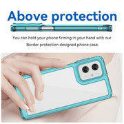 For Motorola Moto G55 5G Colorful Series Acrylic Hybrid TPU Phone Case(Transparent Blue)