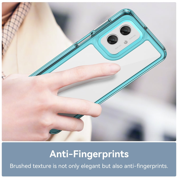 For Motorola Moto G55 5G Colorful Series Acrylic Hybrid TPU Phone Case(Transparent Blue)