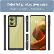 For Motorola Moto G85 Colorful Series Acrylic Hybrid TPU Phone Case(Black)
