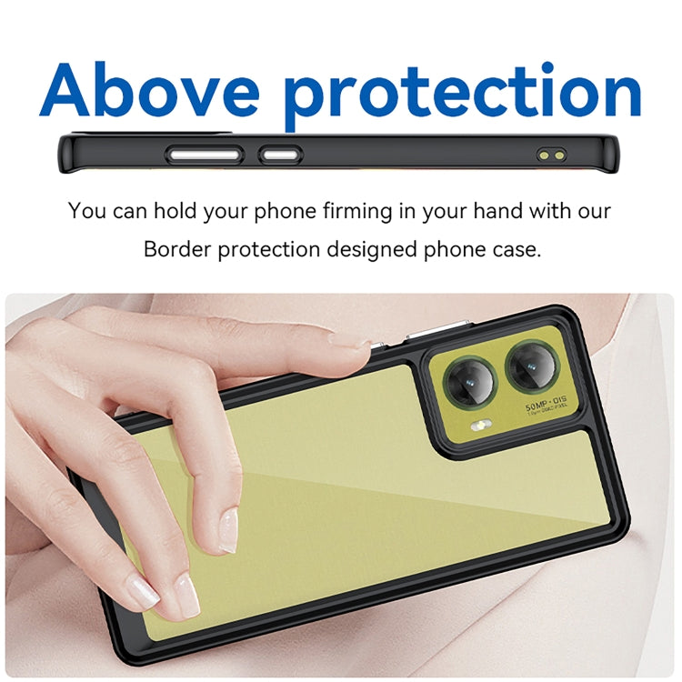 For Motorola Moto G85 Colorful Series Acrylic Hybrid TPU Phone Case(Black)