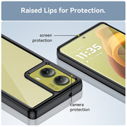 For Motorola Moto G85 Colorful Series Acrylic Hybrid TPU Phone Case(Black)
