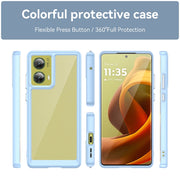 For Motorola Moto G85 Colorful Series Acrylic Hybrid TPU Phone Case(Blue)