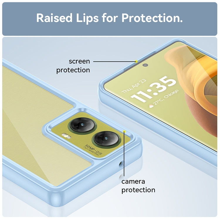 For Motorola Moto G85 Colorful Series Acrylic Hybrid TPU Phone Case(Blue)