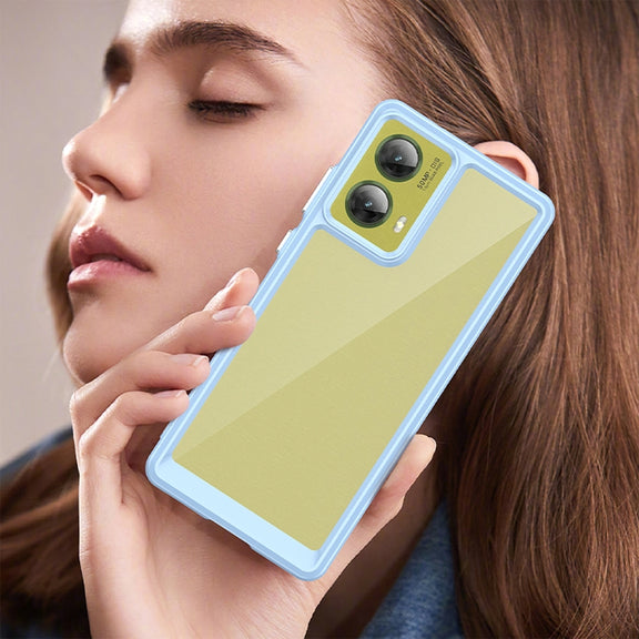 For Motorola Moto G85 Colorful Series Acrylic Hybrid TPU Phone Case(Blue)